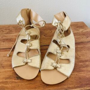 Crewcuts Girls Gold Gladiator Sandals